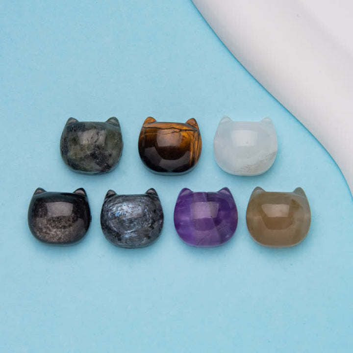 Olivenorma Natural Crystal 2cm Kitten Head Carving Gemstone Decoration - image 0