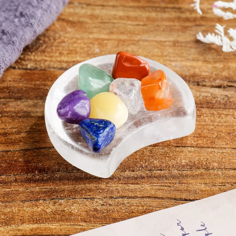Olivenorma 7 Chakra Stone Quartz Gemstone Crystal Bowl - Chakra Crystal Bowl - image 0