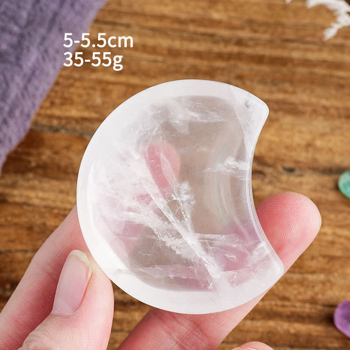 Olivenorma Natural Raw Stone Round Moon Crystal Bowl - Clear Crystal & Moon Bowl - image 2