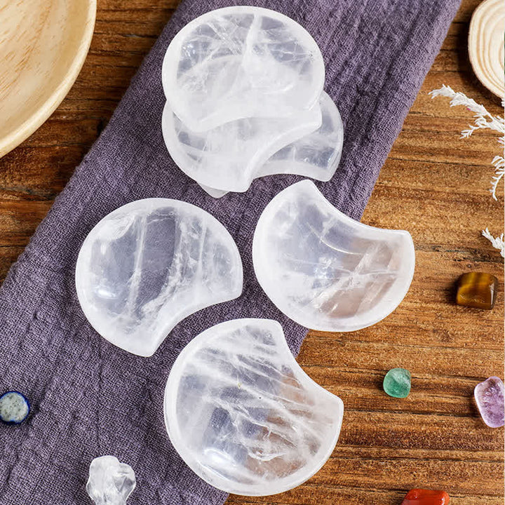 Olivenorma Natural Raw Stone Round Moon Crystal Bowl - image 22