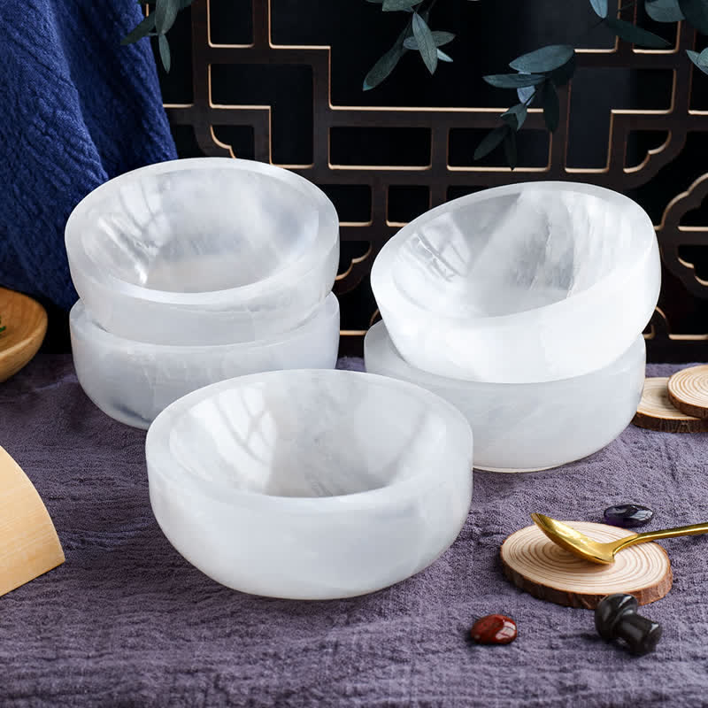 Olivenorma Gypsum Quartz Gemstone Crystal Bowl - image 5