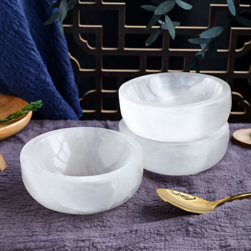 Olivenorma Gypsum Quartz Gemstone Crystal Bowl - image 7