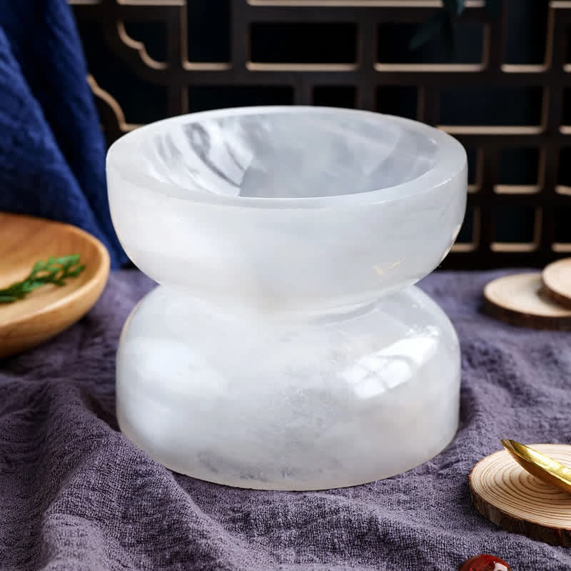 Olivenorma Gypsum Quartz Gemstone Crystal Bowl - image 4