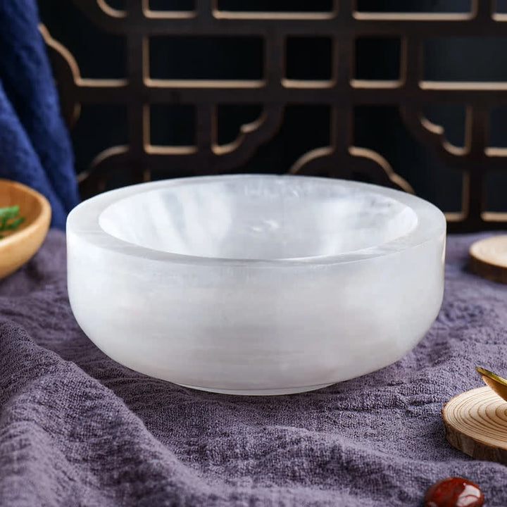 Olivenorma Gypsum Quartz Gemstone Crystal Bowl - image 1