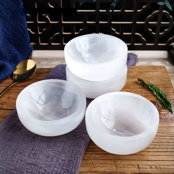 Olivenorma Gypsum Quartz Gemstone Crystal Bowl - image 2