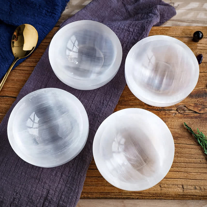 Olivenorma Gypsum Quartz Gemstone Crystal Bowl - image 3