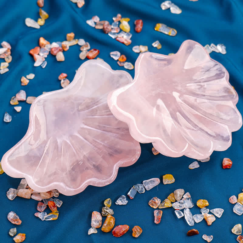 Olivenorma Rose Quartz Shell Carving Ornaments Crystal Bowl - image 3
