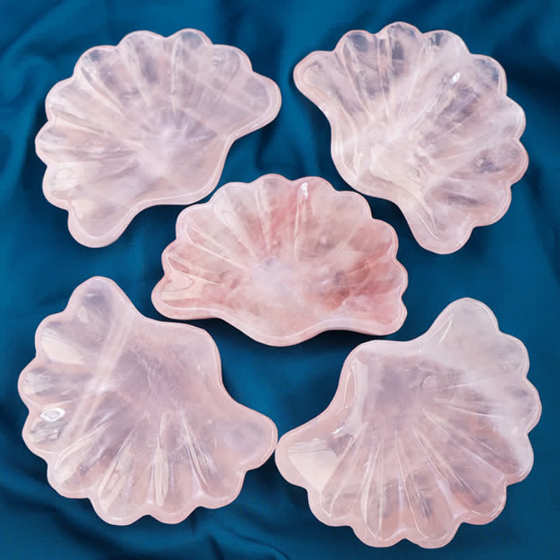 Olivenorma Rose Quartz Shell Carving Ornaments Crystal Bowl - image 5