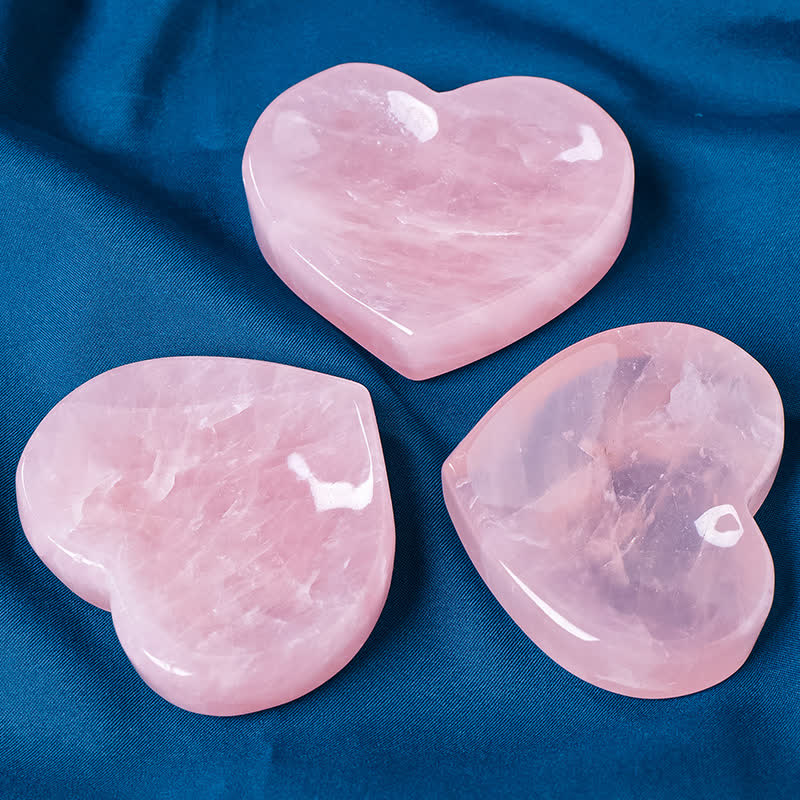 Olivenorma Rose Quartz Heart Carving Decoration Crystal Bowl - image 1