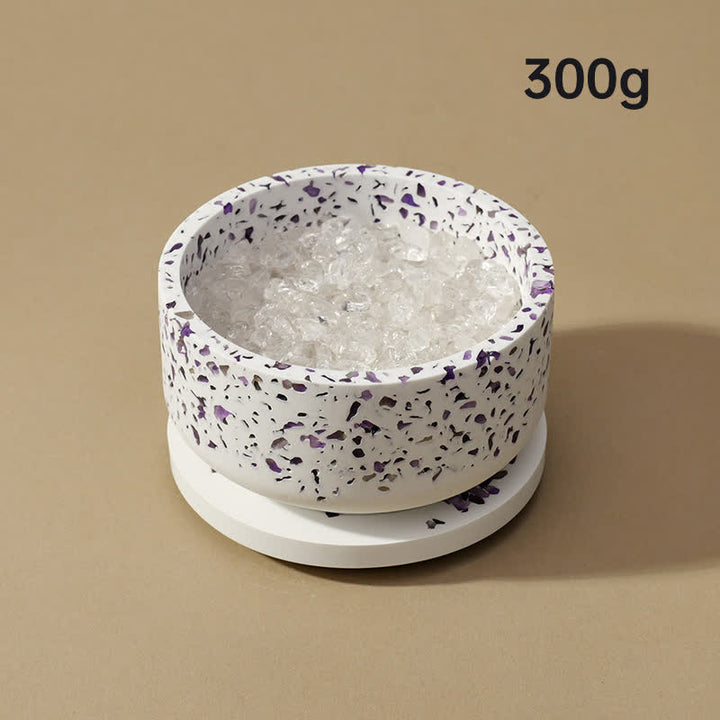 Olivenorma Gravel Gypsum Demagnetizing Crystal Bowl - 300g (Amethyst Demagnetizing Bowl+High-quality Clear Crystal Gravel) - image 4