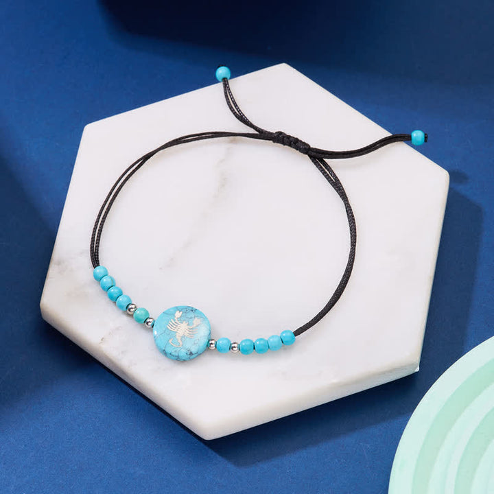 Olivenorma 12 Constellations Zodiac Pattern Turquoise Braided Bracelet - Scorpio - image 15