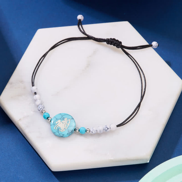 Olivenorma 12 Constellations Zodiac Pattern Turquoise Braided Bracelet - Sagittarius - image 16