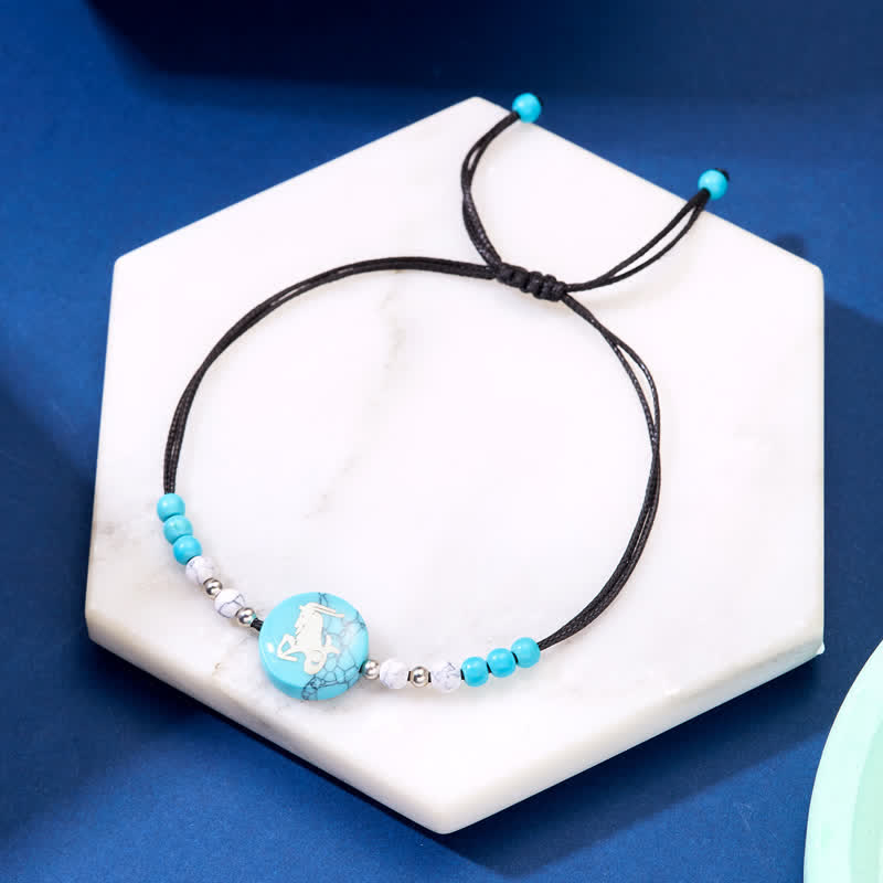 Olivenorma 12 Constellations Zodiac Pattern Turquoise Braided Bracelet - Capricorn - image 18