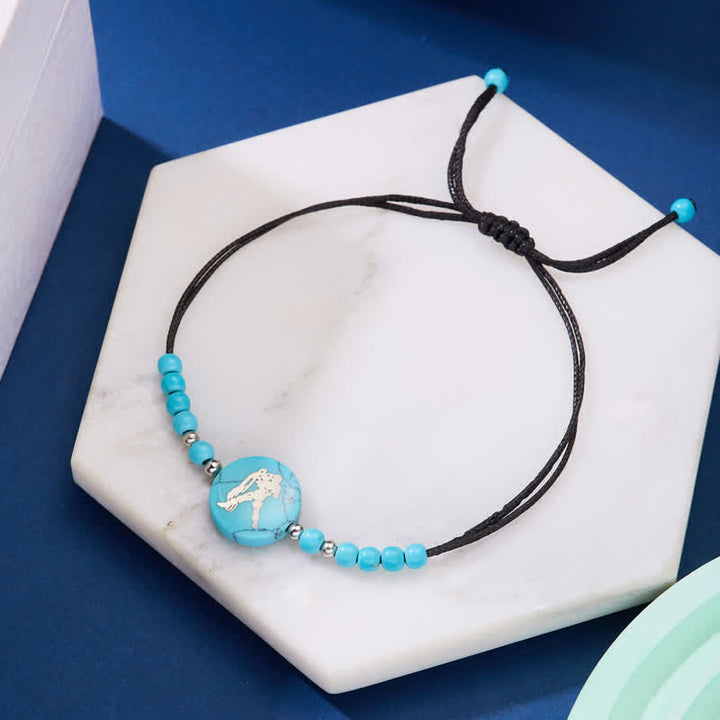 Olivenorma 12 Constellations Zodiac Pattern Turquoise Braided Bracelet - Aquarius - image 20