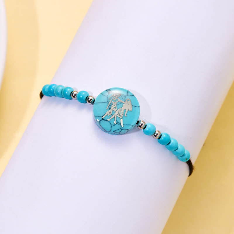 Olivenorma 12 Constellations Zodiac Pattern Turquoise Braided Bracelet - image 6
