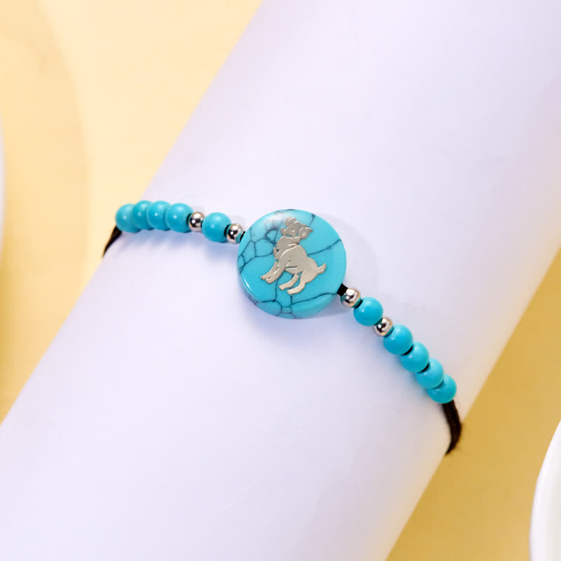Olivenorma 12 Constellations Zodiac Pattern Turquoise Braided Bracelet - image 2