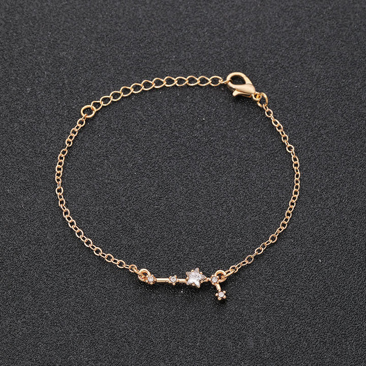 Olivenorma Twelve Constellation Astrology Jewelry Zodiac Bracelet - Aries - Golden - image 2
