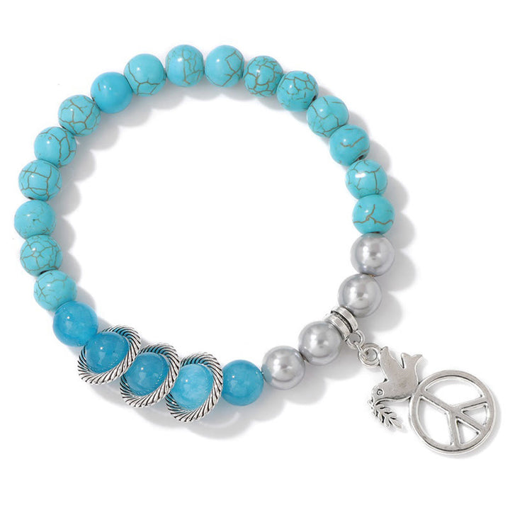 Olivenorma "Embrace Peace" - Peace Dove Crystal Bracelet - Turquoise & Aquamarine - image 8