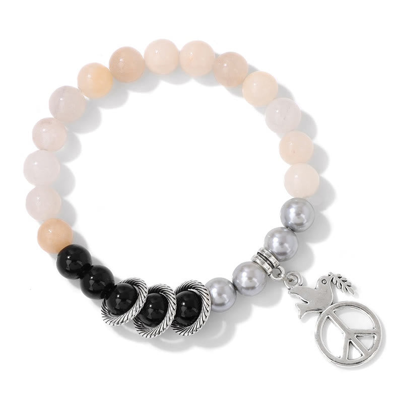 Olivenorma "Embrace Peace" - Peace Dove Crystal Bracelet - Aventurine & Obsidian - image 16