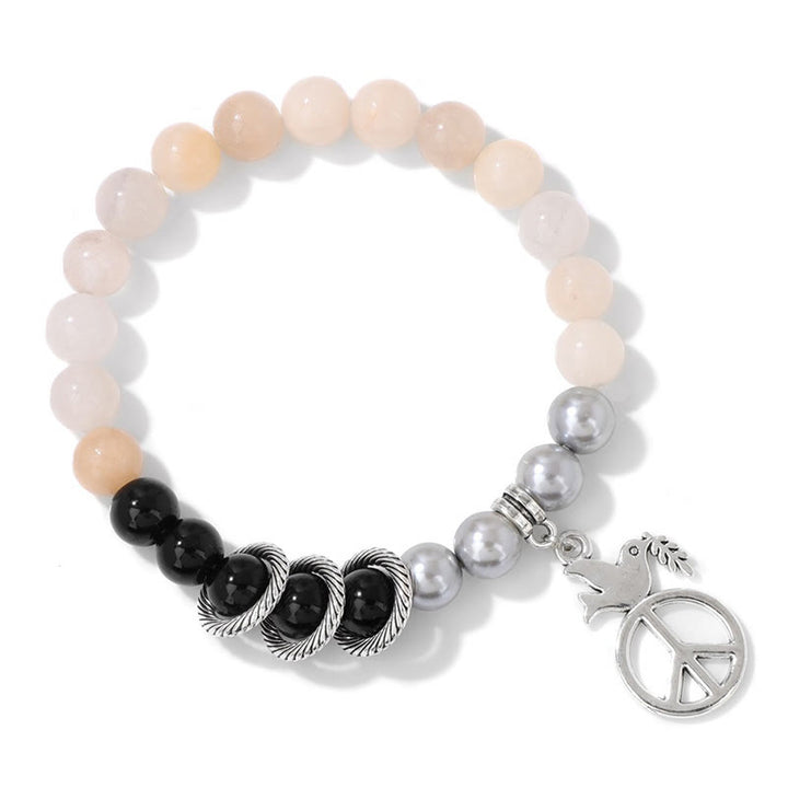 Olivenorma "Embrace Peace" - Peace Dove Crystal Bracelet - Aventurine & Obsidian - image 16