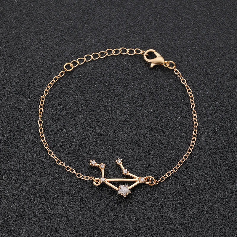 Olivenorma Twelve Constellation Astrology Jewelry Zodiac Bracelet - Libra - Golden - image 14