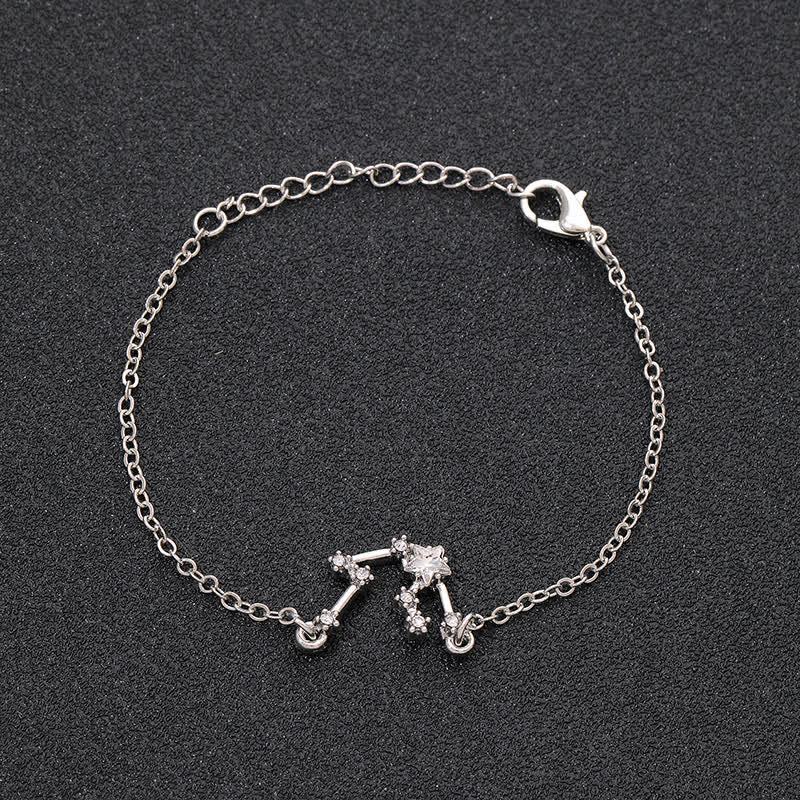 Olivenorma Twelve Constellation Astrology Jewelry Zodiac Bracelet - Aquarius - Silver - image 21