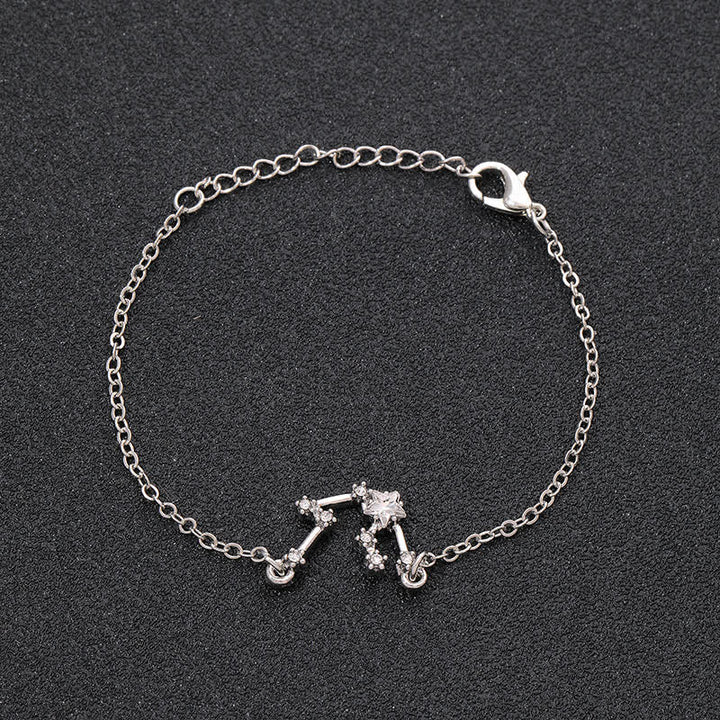 Olivenorma Twelve Constellation Astrology Jewelry Zodiac Bracelet - Aquarius - Silver - image 21