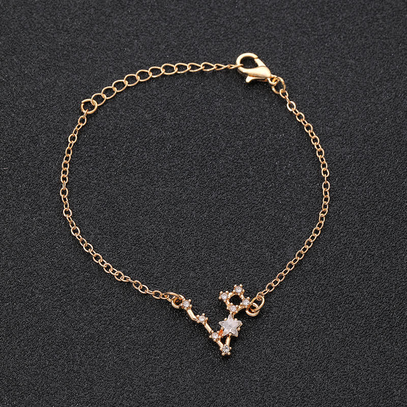 Olivenorma Twelve Constellation Astrology Jewelry Zodiac Bracelet - Pisces - Golden - image 24