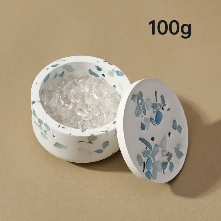 Olivenorma Gravel Gypsum Demagnetizing Crystal Bowl - 100g (Aquamarine Demagnetizing Bowl+High-quality Clear Crystal Gravel) - image 3