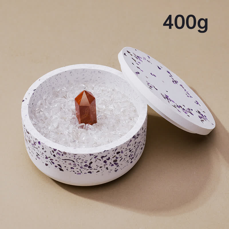 Olivenorma Gravel Gypsum Demagnetizing Crystal Bowl - 400g (Amethyst Demagnetizing Bowl+Red Jasper) - image 12