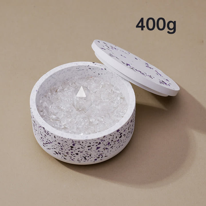 Olivenorma Gravel Gypsum Demagnetizing Crystal Bowl - 400g (Amethyst Demagnetizing Bowl+Clear Crystal) - image 11