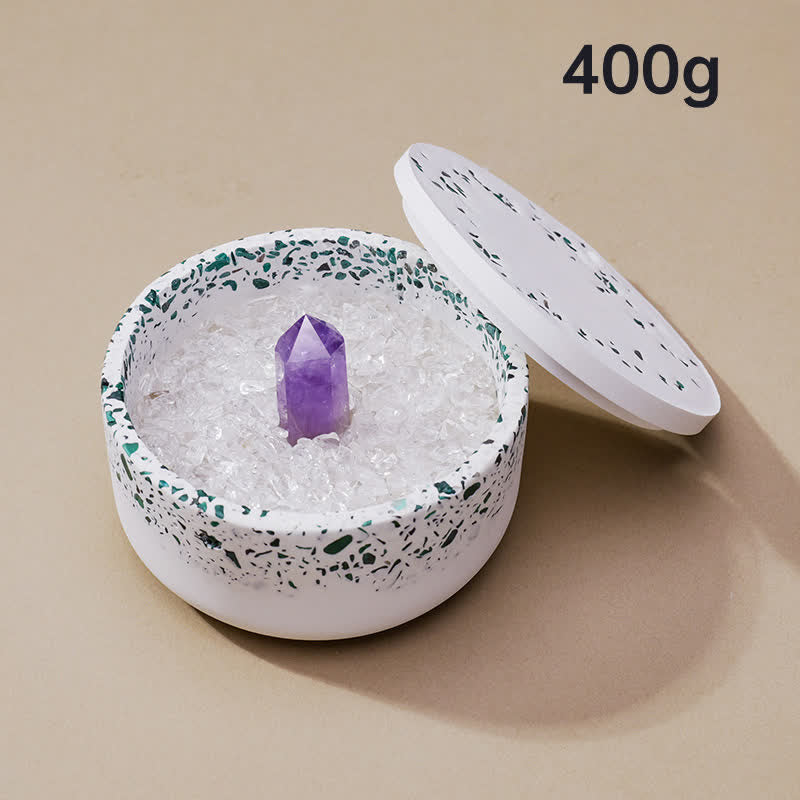Olivenorma Gravel Gypsum Demagnetizing Crystal Bowl - 400g (Malachite Demagnetizing Bowl+Amethyst) - image 16