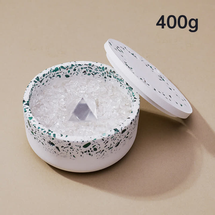 Olivenorma Gravel Gypsum Demagnetizing Crystal Bowl - 400g (Malachite Demagnetizing Bowl+Clear Crystal Pyramid) - image 23