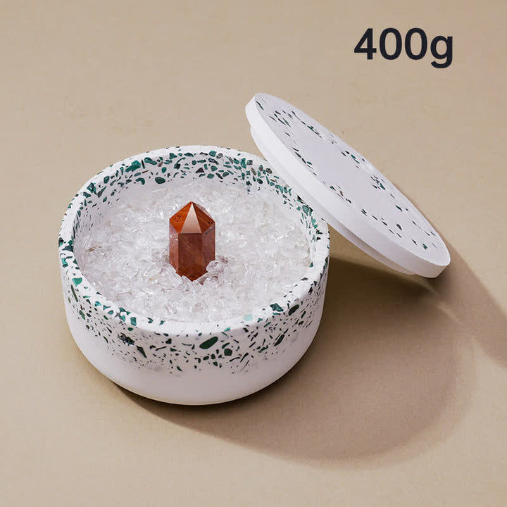 Olivenorma Gravel Gypsum Demagnetizing Crystal Bowl - 400g (Malachite Demagnetizing Bowl+Red Jasper) - image 20