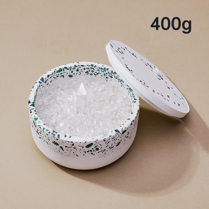 Olivenorma Gravel Gypsum Demagnetizing Crystal Bowl - 400g (Malachite Demagnetizing Bowl+Clear Crystal) - image 19