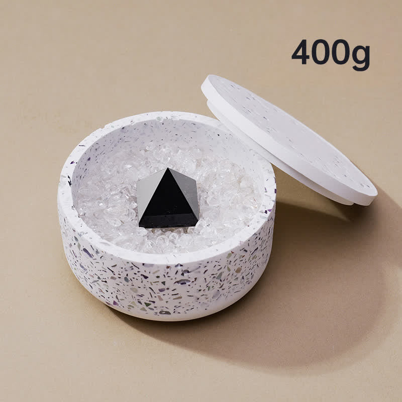 Olivenorma Gravel Gypsum Demagnetizing Crystal Bowl - 400g (Mixed Crystal Gravel Demagnetizing Bowl+Obsidian Pyramid) - image 30