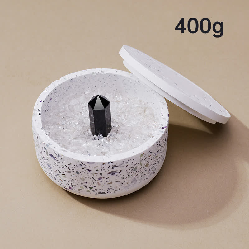Olivenorma Gravel Gypsum Demagnetizing Crystal Bowl - 400g (Mixed Crystal Gravel Demagnetizing Bowl+Obsidian) - image 25