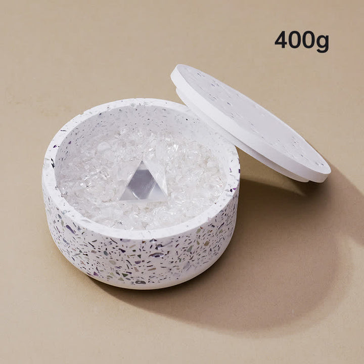 Olivenorma Gravel Gypsum Demagnetizing Crystal Bowl - 400g (Mixed Crystal Gravel Demagnetizing Bowl+Clear Crystal Pyramid) - image 31