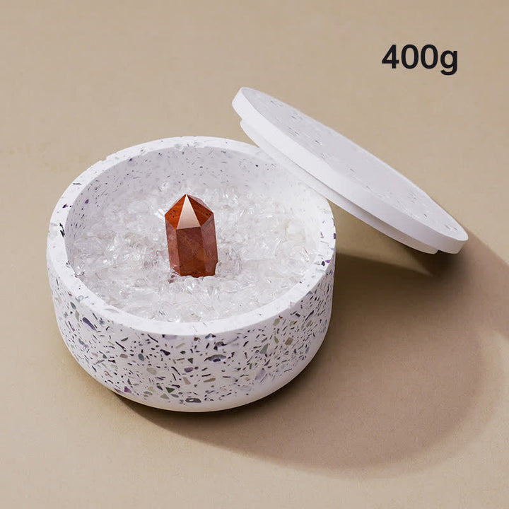 Olivenorma Gravel Gypsum Demagnetizing Crystal Bowl - 400g (Mixed Crystal Gravel Demagnetizing Bowl+Red Jasper) - image 28