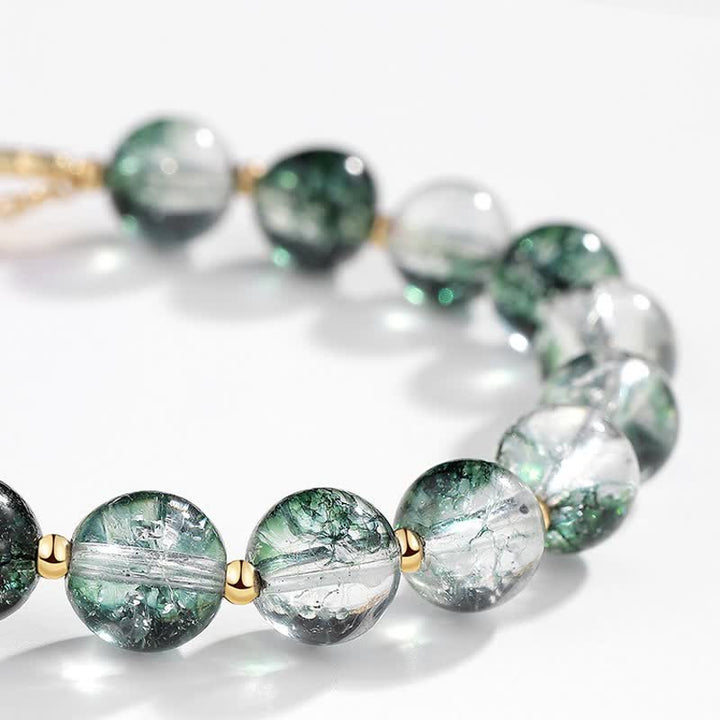 Olivenorma Green Phantom Quartz Beaded Sakura Pendant Bracelet - image 6
