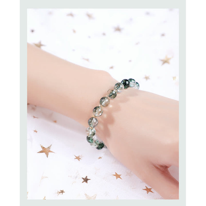 Olivenorma Green Phantom Quartz Beaded Sakura Pendant Bracelet - image 7