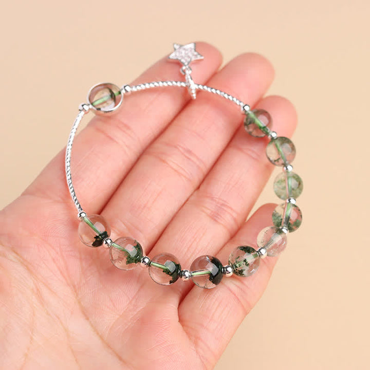 Olivenorma Green Phantom Quartz Beaded Star Pendant Bracelet - image 2