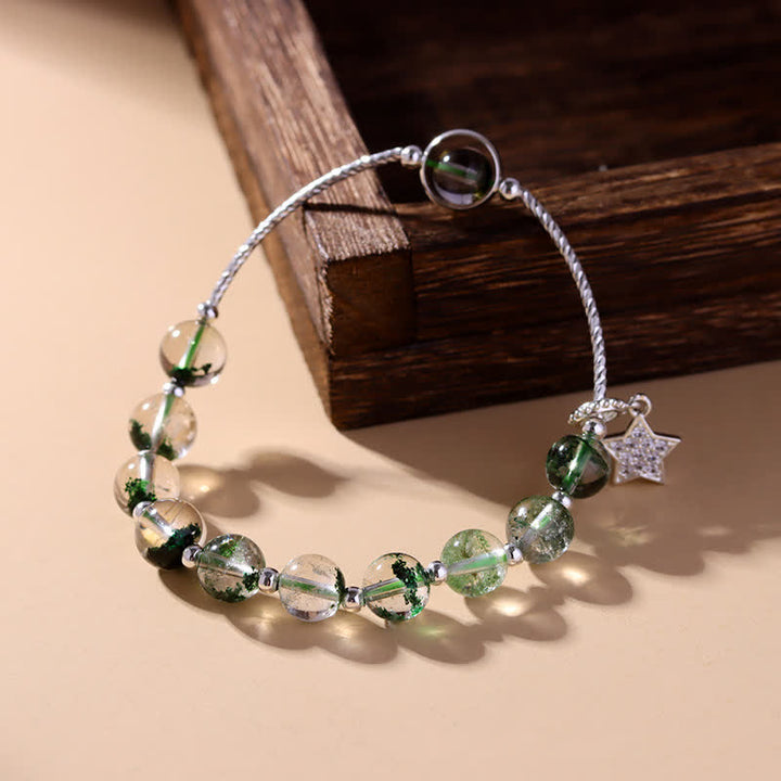 Olivenorma Green Phantom Quartz Beaded Star Pendant Bracelet - image 3