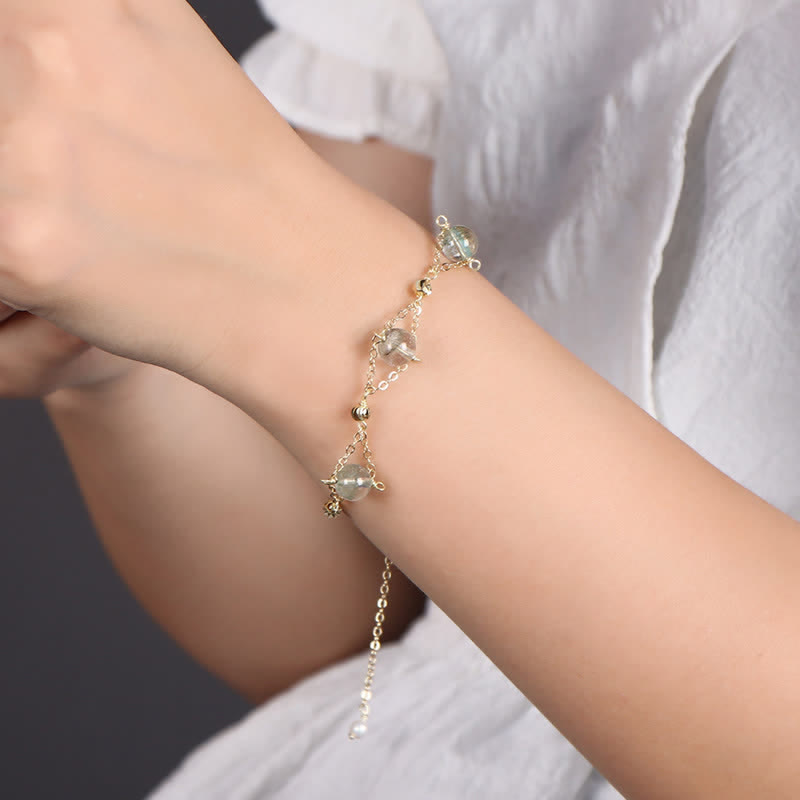 Olivenorma "Lucky" Green Phantom Quartz Beaded Bracelet - image 1