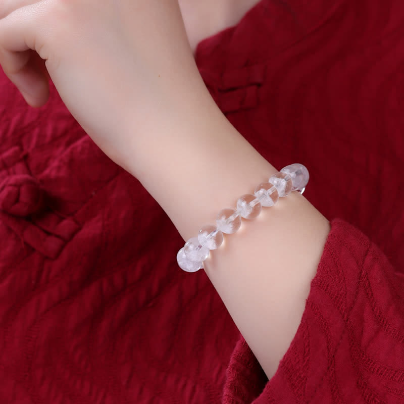 Olivenorma 7-19mm White Phantom Quartz Beaded Bracelet - image 1
