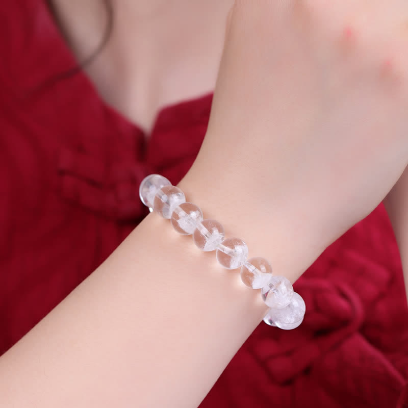 Olivenorma 7-19mm White Phantom Quartz Beaded Bracelet - image 2