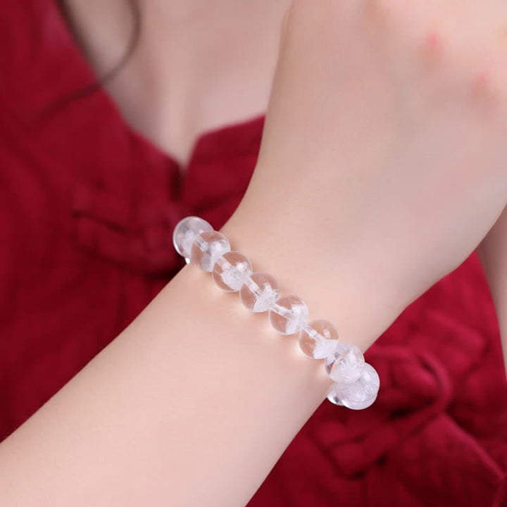 Olivenorma 7-19mm White Phantom Quartz Beaded Bracelet - image 2