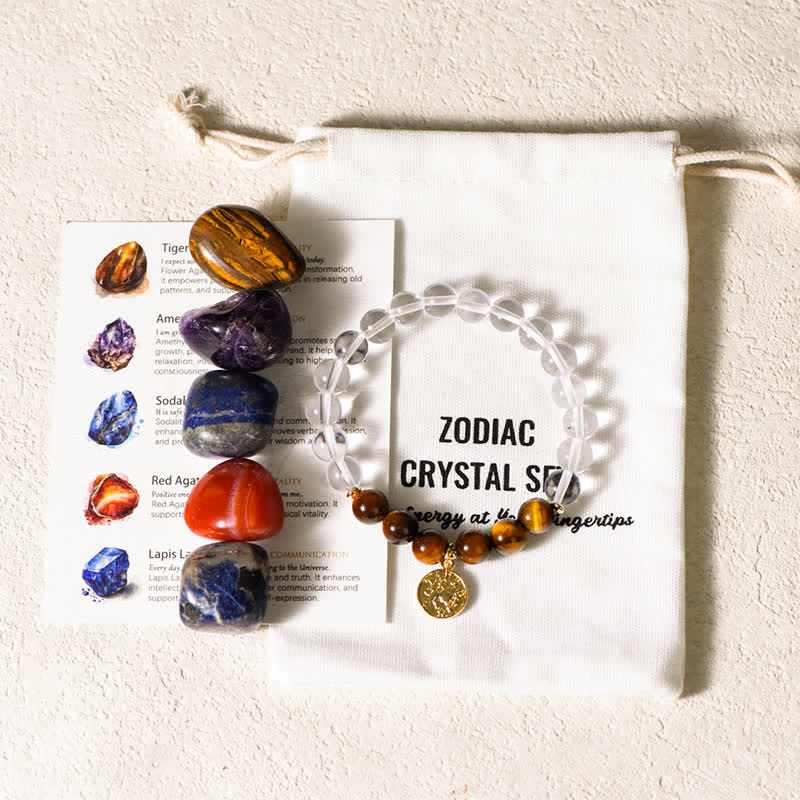 Olivenorma Irregular Polished Tumbled Stone Zodiac Bracelet - Taurus - image 0