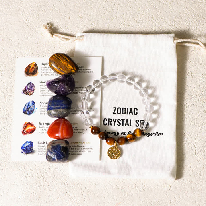 Olivenorma Irregular Polished Tumbled Stone Zodiac Bracelet - Taurus - image 0