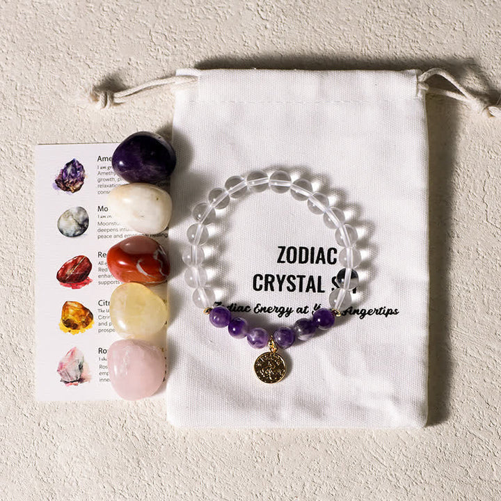 Olivenorma Irregular Polished Tumbled Stone Zodiac Bracelet - Aquarius - image 20